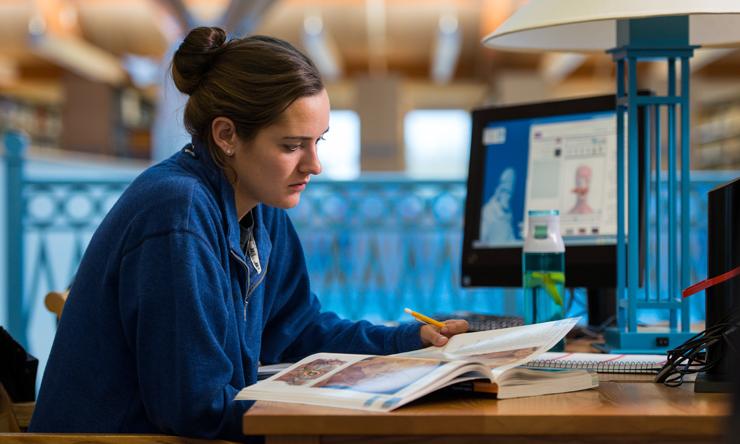 Student in Library